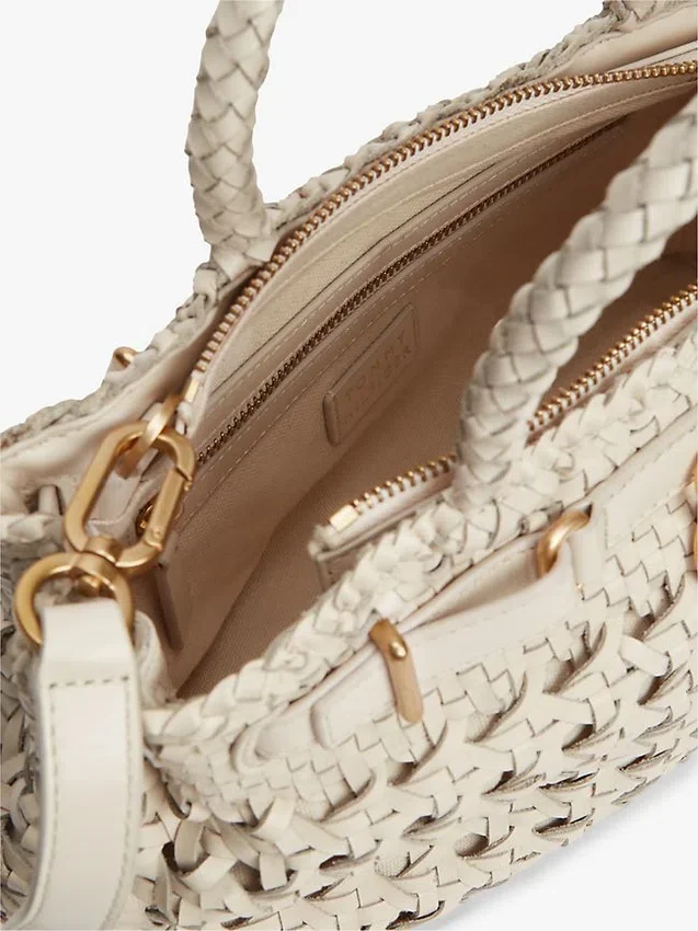 Woven Leather Mini Tote Bag Woven Leather Mini Tote Bag