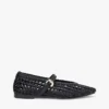 Woven Leather Mix Mary Jane Flat Woven Leather Mix Mary Jane Flat