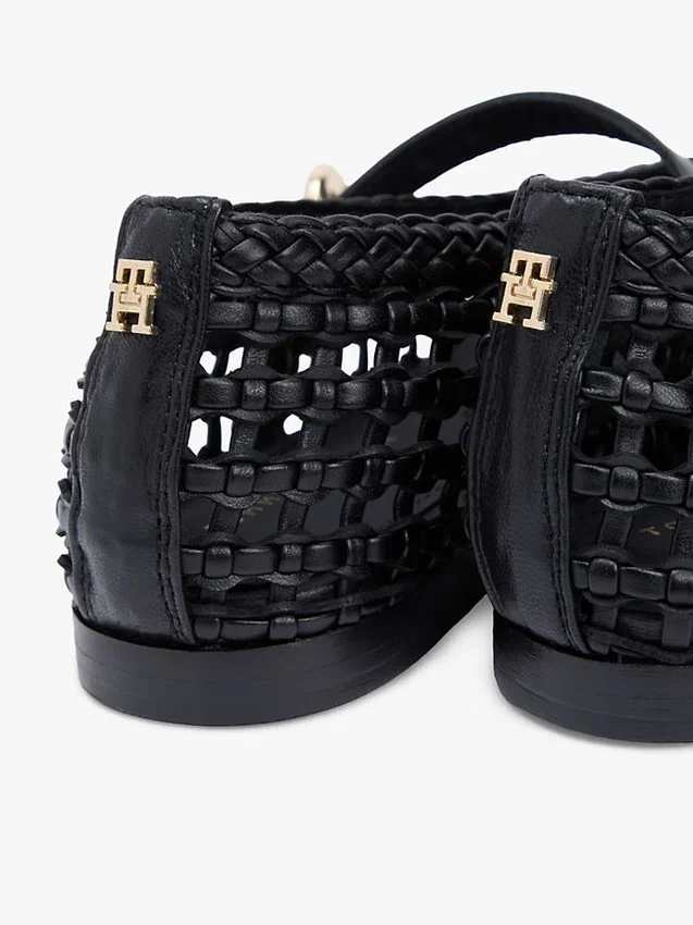 Woven Leather Mix Mary Jane Flat Woven Leather Mix Mary Jane Flat